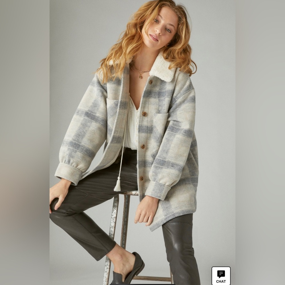 Lucky Brand Oversized Plaid Shirt Jacket “Shacket”